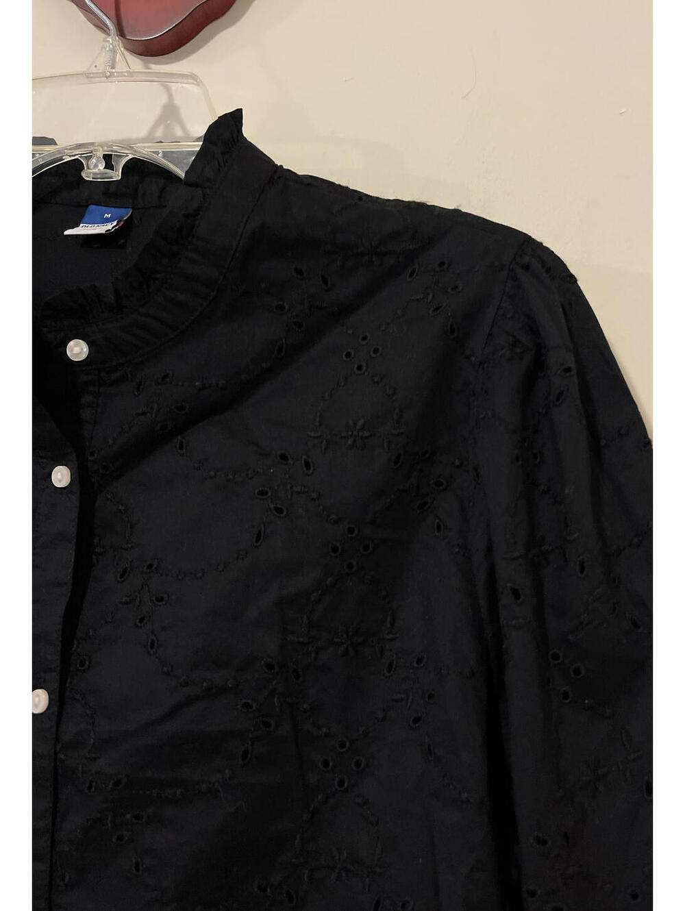 Old Navy Womens Medium Black Button-Up Dressy-Style Blouse NWT! A5163 - Picture 4 of 6